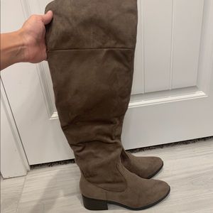 Brown knee high boots